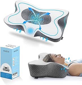 Cervical Pillow Memory Foam Pillow for Neck and Shoulder Pain Relief, Contour Orthopedic Pillows for Back or Stomach Sleepers, Solving Shortness of Breath and Stiffneck for Side Sleeping