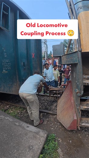 Old Engine Coupling Process, respect them 🥰🫡 #shortsfeed #train #locomotive #engine #coupling #rail