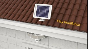 Amico 2000LM LED Solar Security Lights Outdoor Motion Sensor, 5000K Daylight White Waterproof Exterior Solar Light with 3 Adjustable Head Outdoor Flood Light for Garage, Driveway, Black