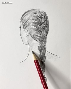 Beautiful braided hairstyle ✏️. #sketching #pencilart #artist #pencilsketch #braidedhair | Arjun sethi sketches
