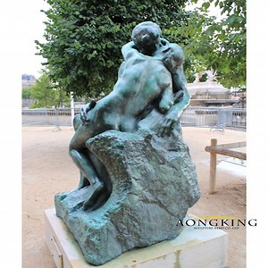 [Hot Item] Garden Famous Art Bronze Patina Auguste Rodin The Kiss Sculpture