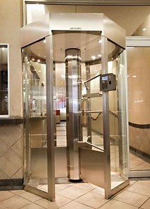 TRITON OCTAGONAL Full Height Glass Turnstile