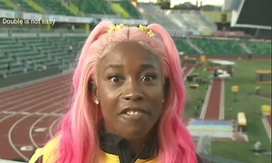 Interviews are a different vibe when it’s from a fellow Jamaican 😁🚀💯🇯🇲 Will be cheering on Team Jamaica at the Penn Relays this weekend and the World Relays May 4-5 👍🏾🙌🏾💪🏾🇯🇲🙏🏾 #TracksideTuesday #MommyRocket #Team876Representing🏝️ | Shelly-Ann Fraser-Pryce
