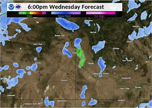 ❄️Light snow is possible in the Magic Valley, Camas Prairie and eastern Boise Mountains overnight, with snow accumulations up 1-2". #idwx | US National Weather Service Boise Idaho