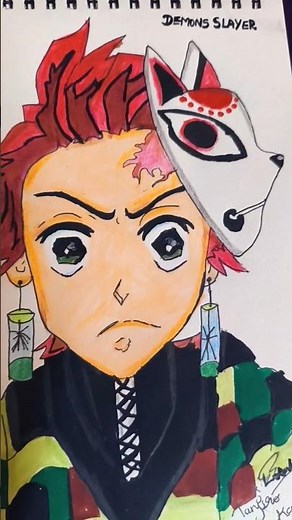 demons layer part-2 tanjiro kamedo drawing 👌✨💓🎨