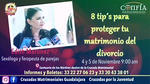 30 reactions | Edith Martinez, sexóloga y terapeuta, conoce los 8 Tip's para proteger tu mateimonio del divorcio. #COMPARTEYSIGUENOS #confiaestasenlasmanosdedios #cruzadas2023 | Cruzadas Matrimoniales Guadalajara | Facebook