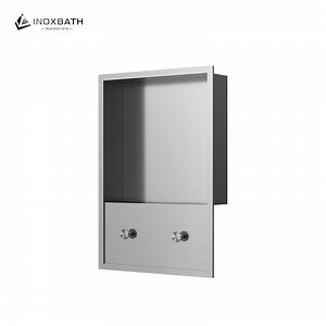 [Hot Item] Shower Niche with 2 Hooks Stainless Steel Custom Production Bathroom Wall Storage Unit