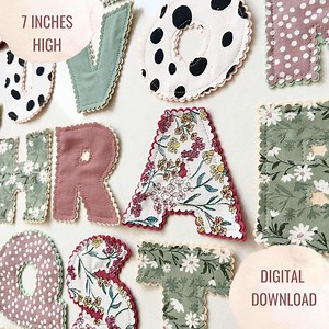 7 Inch Block Fabric Alphabet Letters (A-Z) and Numbers (0-9) - Digital Sewing PDF Pattern - Etsy