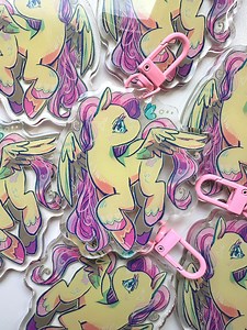 Fluttershy MLP Acrylic Keychain Charm My Little Pony - Etsy