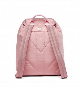 Spring colors! #MCM Dieter Two-Pocket backpacks in beige, pink & silver | MCM