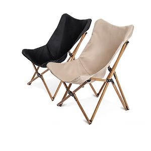 [Hot Item] Outdoor Aluminum Alloy Kermit Folding Chair Wood Grain Iron Tube Camping Chair Portable Leisure Beach Butterfly Chair Fishing Chair