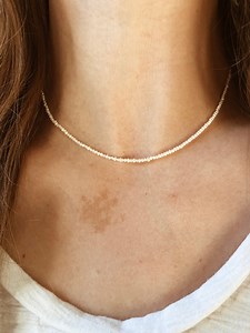 Tiny Freshwater Pearl Necklace With a 14k Gold Fill or Sterling Silver Clasp - Etsy