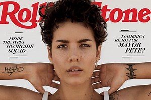 Halsey embraces her unshaven underarms on Rolling Stone cover