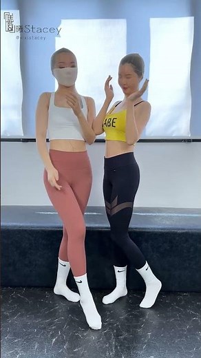 Wonderful full-body experience of wearing shiny bodystockings together with my bestie for fitness