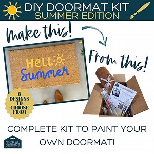 Summer DIY Doormat Kit, Paint Your Own Coir Door Mat Set With Stencil, Craft Kit for Adults, Porch Decor Project, Welcome Mat DIY Supplies - Etsy