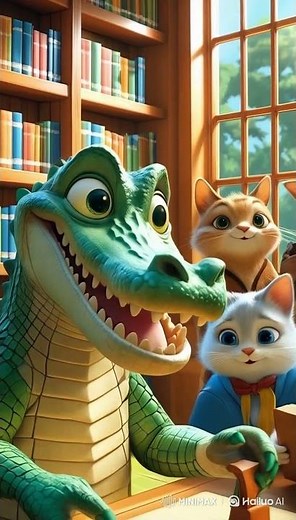 “Gus the Alligator Becomes a Librarian 🐊📚 | Fun Animal Story for Kids About Reading and Friendship”