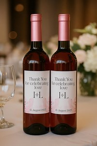 Wedding Wine Bottle Labels – Printable Thank You Stickers | Elegant Digital Download for DIY Favors - Etsy Australia