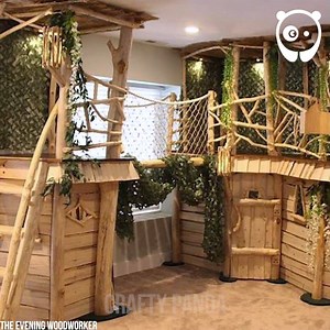 381K views · 758 reactions | Dad builds indoor treehouse playground Partner: The Evening Woodworker: youtube.com/channel/UCNEDbSCW66OjGngeImCKmbQ/featured The Evening Woodworker | Crafty School | Facebook