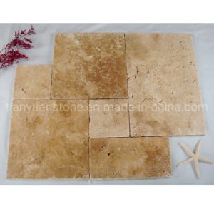 [Hot Item] Natural White Travertine Stone French Pattern Floor Tiles