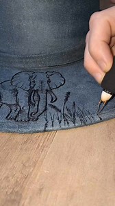 🐘 #elephant #pyrography #hatburning | Maje Pyrographics