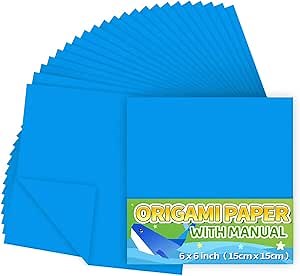 Praisebank Dark Blue Origami Paper, 220pcs 6x6 inch, Double Sided Color, Origami Paper Kit for Crafts, Origami Kit.