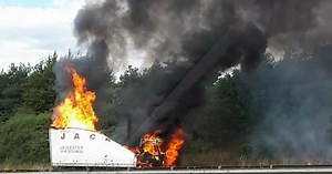 Live: A13 shut after lorry catches fire near M25 junction