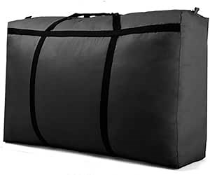 MosaiRudo Oxford Waterproof Foldable Moving Bags with Strong Zippers&Carrying Handles, Storage Duffel Bags Storage Totes for Clothes,Space Saving,Oversized Organizer for Traveling (150L, Black)