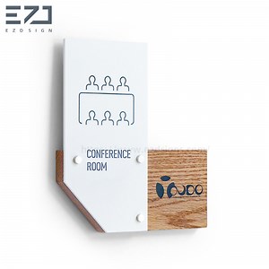 [Hot Item] Custom Solid Wood Conference Room Office Door Name Signage for Name Plate