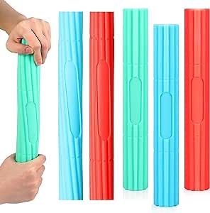 Wettarn 6 Pcs Twist Hand Exerciser Bars for Physical Therapy Relieves Tendonitis Pain & Improve Grip Strength - Tennis Elbow, Golfer's Elbow, Wrist, Forearms Pain Relief Hand Therapy Bar, 3 Colors