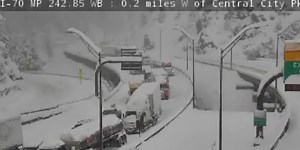Parts of major highways including I-70 in Colorado closed Thursday during snowstorm