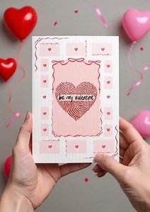 Fingerprint Heart Valentine Card | Romantic Printable Love Note (digital Download) - Etsy