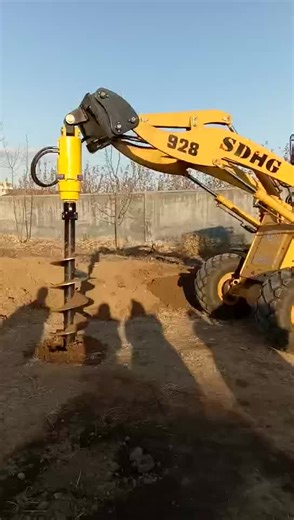 Efficient Excavator Hydraulic Auger Drill Bit Post Hole Digging Tool with Motor Ground Earth Auger for Backhoe Loader