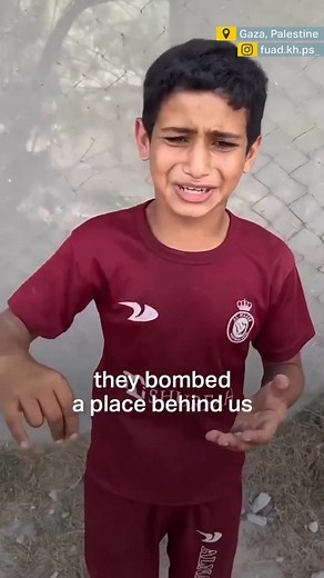 15 reactions | A young Palestinian by speaking about a place near him being bombed and him seeing another boys brains being blown out due to the blast. You can hear the pain in his voice  #palestine #endoccupation | Islam Bedford | Facebook