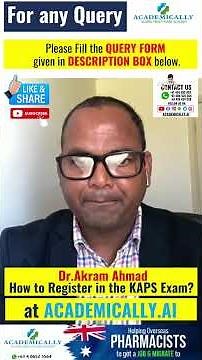 KAPS Exam Registration Process | KAPS Exam Australia | KAPS Exam Eligibility