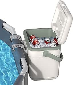 Truwild Pool Cooler, Insulated Hard Cooler 11 QT for Above-Ground Pools, Portable Ice Chest with Handle for Soft-Sided Oasis Backyard Swimming Pool, Poolside Cooler for Beach, SPA & Outdoor Parties