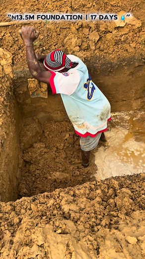 Title “₦13.5M foundation | Water table problems | Daily rain | 17 days | We delivered 💪” Description: OCTOBER 11TH: Team arrives PH for ₦49M project ✅ Setting out complete ✅ Excavation starts ✅ TWO FEET DOWN: 💧💧💧 Water. Filling. Every. Hole. 😱 Most contractors would PANIC. Most would QUIT. Most would blame the CLIENT. WE? Already knew it was coming. How? 👀 GEOTECHNICAL SURVEY (₦200k investment) Report warned us: 🚨 High water table 🚨 Water close to surface 🚨 Solution: Strape foundation a