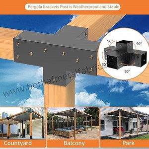 [Hot Item] 4X4 6X6 Pergola Bracket Carbon Steel Arches Metal Pergola Post Kit Bracket