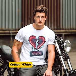 Neon-style Heart Motel Sign Unisex T-shirt, Vintage Vacancy Tee, Broken Heart Shirt, Retro Distressed Graphic Top, Cool Hipster - Etsy Australia