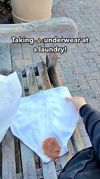 Taking poop underwear at a laundry! #prank #funny #viral