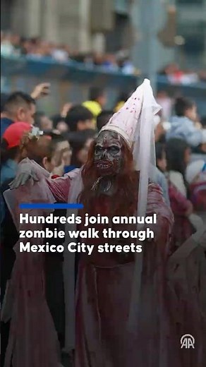 Hundreds dressed as zombies and horror icons hit the streets for the annual Zombie Walk