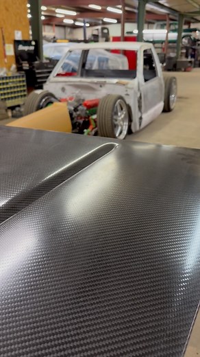 3.2K views · 260 reactions | How about a @munsseyspeed carbon fiber hood for the obs! Super light and looks bitchin. Waiting for the rotisserie to get freed up so we can get the obs cab on it and get everything stripped. #thehotrodshop #obs #obstrucks #obstruck #obschevy #obssport #truck #low #superbowl #football | The Hot Rod Shop | Facebook