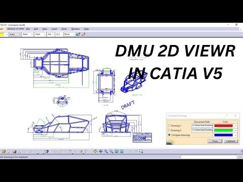 CATIA V5 - Compare Drawings using CGM tutorial | DMU 2D VIEWER|