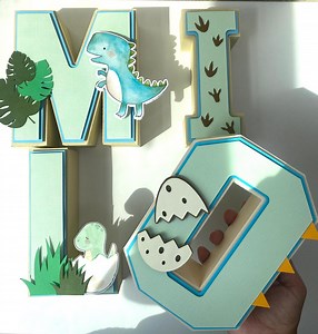 BABY DINO 3D LETTERS - Etsy