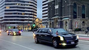 President Biden's motorcade going down Broadway