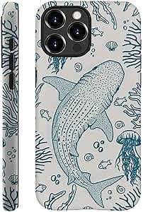 DAIZAG Case Compatible with for iPhone 16 Pro Max,Whale Shark Ocean Coral Reefs Jellyfish Phone Case for iPhone 16 Pro Max for Girl Women Boy Men