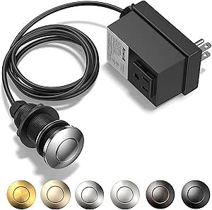Garbage Disposal Air Switch Kit-Professional，Cordless Sink Top Waste Disposer On/Off，Garbage Disposal Button, UL Listed