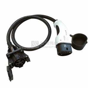 [Hot Item] EV Charger Connector Cable Type 1 Male Socket to Type 2 Female Charging Plug Adapter 16A / 32A IEC 62196 Standard Electric Vehicle Car Accessories 1 Meter