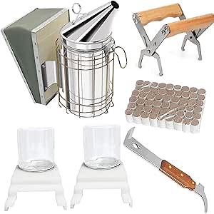 Beekeeping Supplies Tool Starter Kit, Bee Hive Smoker Suit for Beekeeper Necessary