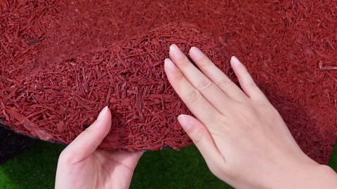Peryiter 6 Pcs Rubber Mulch Tree Ring Heavy Duty Rubber Mulch Mat Tree Protector Weed Barrier Mats Round Root Barrier for Weed Grass Control Root Protection (24 Inches)