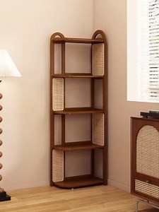 JHDXL Geometric Bookshelf, Open Display Storage Rack Shelves, Floor Standing Bookcase Display Shelf, Corner Standing Shelf for Living Room, Office, Study, Entryway(47.5 * 151cm/19 * 59.5in)